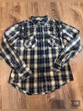 SHIRT LARGE Pop Icon Clothing western Cowboy long sleeve 1175